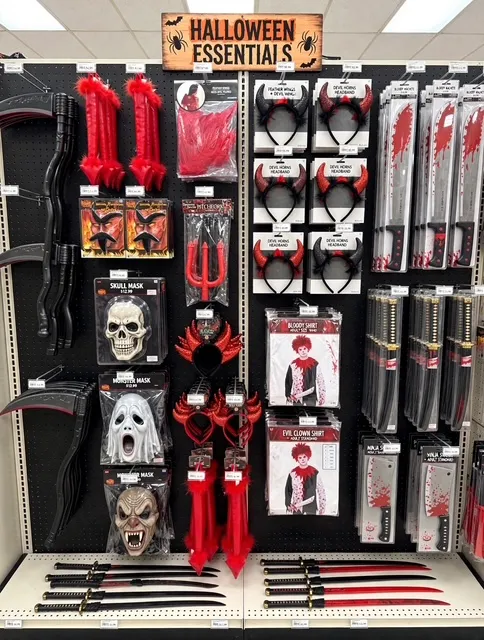 Masks, devil horns and costume accessories